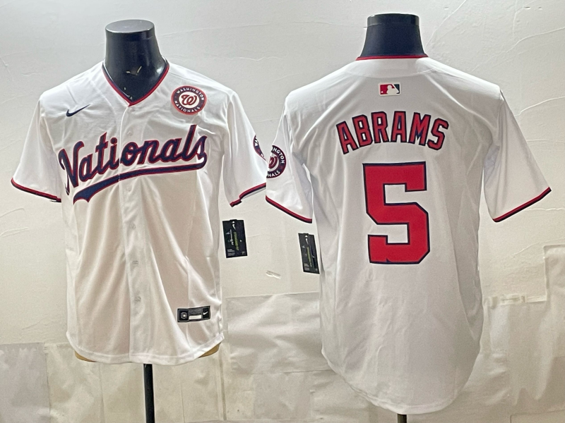Men 2026 Washington Nationals #5 Abrams white Nike jersey 0408008->washington nationals->MLB Jersey